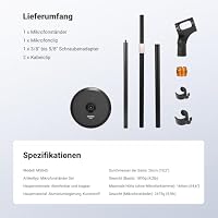 NEEWER Microphone Stand, Mikrofonständer Boden, 3 teilig verstellbare abnehmbare Mic Clip Halterung mit beschwertem Sockel, kompatibel mit Blue Yeti HyperX QuadCast Shure SM58 Samson Q2U Fifine K669B – Ansicht 8