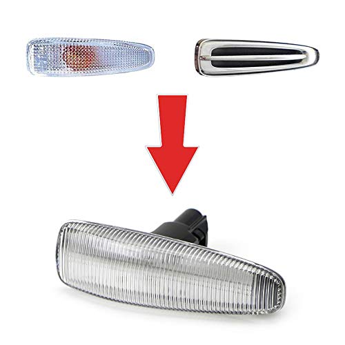 image for iJDMTOY Clear Lens Amber Full LED Front Side Marker Lights Compatible 