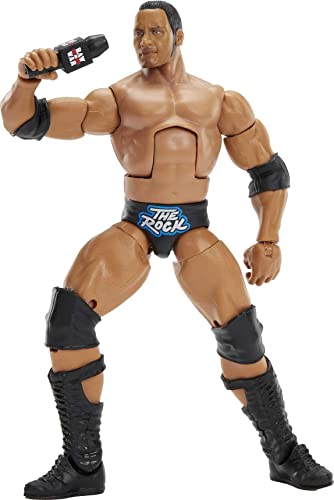 WWE The Rock Top Picks Elite Collection Action Figure with Entrance Lantern, 6-inch Posable Collecti