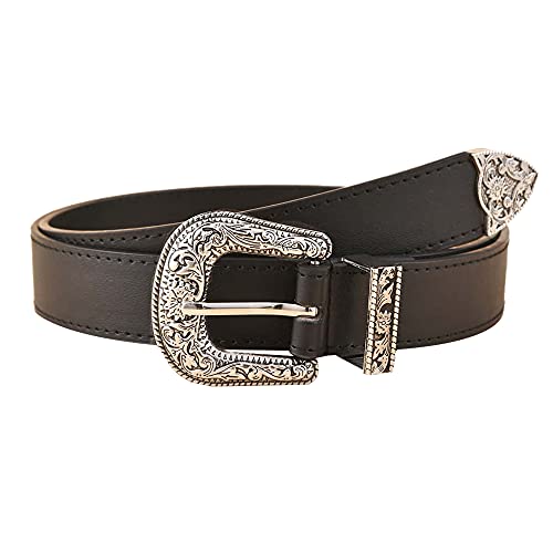 Women Western-Belts Vintage Leather Western Buckle Cowgirl Waist Belt for Jeans Pants Dresses (Black, Suit Waist Size 28-39)รขโฌยฆ Women Western-Belts Vintage Leather Western Buckle Cowgirl Waist Belt for Jeans Pants Dresses (Black, Suit Waist Size 28"-39")รขโฌยฆ