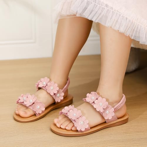 Image of Toddler Girls Sandals Summer Flats Dress Shoes for Baby Little Kids Girl