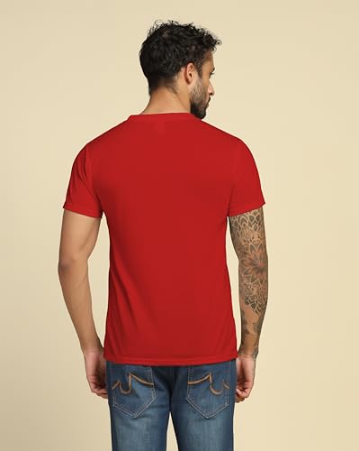 Image of VastraVibes Cotton Regular Fit T-Shirt Round Neck Casual Mens Plain Tshirt
