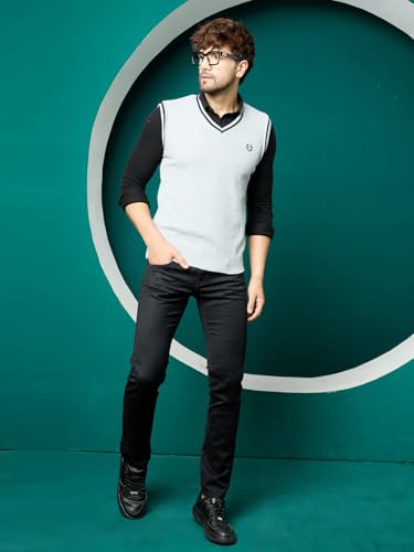 Image of Kvetoo V Neck Sleeveless Winter Wool Sweater for Men