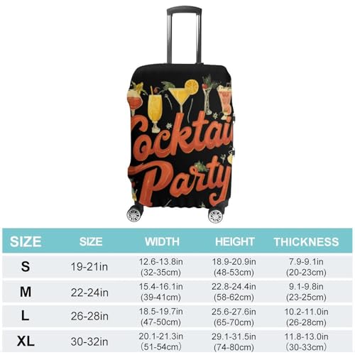 Cocktail Party Vintage 80s Luggage Covers Washable Travel Suitcase Cover Elastic Baggage Protector2
