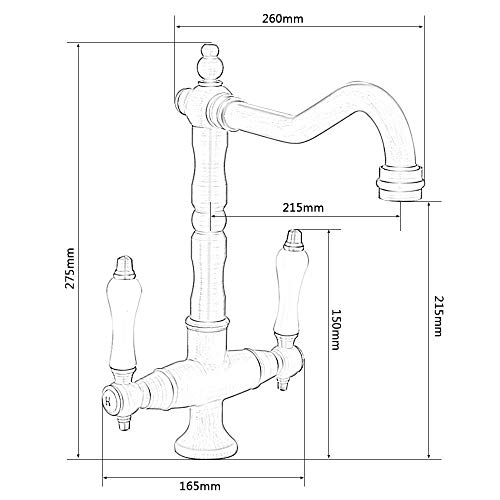 Robinet cuisine laiton bronze résistant aux taches eau