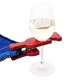 WineGrasp Wine Glass Holder 2-Pack for Wine, Martini, Champagne | Outdoor Beverage Cup Holder (Wine Grasp Clamps on to Outdoor Portable Foldable Camping Chair and Adirondack Chair with Ease)