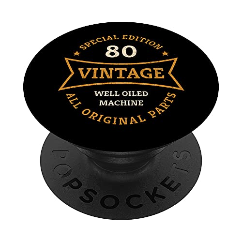 80 cumpleaños Regalo Nacido en 1943 Vintage 80 años de edad PopSockets PopGrip Intercambiable