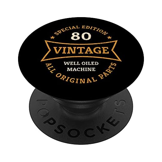 80 cumpleaños Regalo Nacido en 1943 Vintage 80 años de edad PopSockets PopGrip Intercambiable