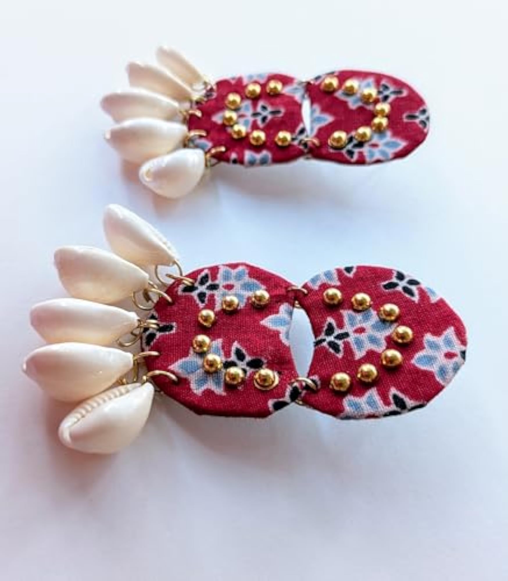 Women's Artistry Creation Fabric and Pearl Dangle Earrings