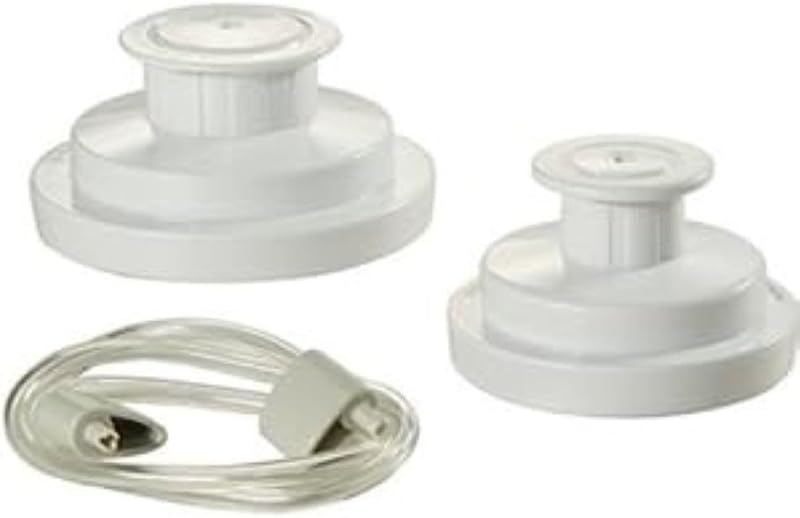 Sellador de tarros de plástico para sellador al vacío, almacenamiento de alimentos con manguera accesoria para tarros Mason de boca regular y ancha