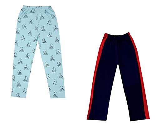 Image of IndiWeaves Boys and Girls Cotton Solid and Printed Pyjama /Pant /Trackpants [Pack of 2] Multicolor73