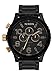 NIXON 51-30 Chrono A1389-300m Water Resistant Men's Analog Fashion Watch (51mm Watch Face, 25mm Stainless Steel Band) - Matte Black/Gold