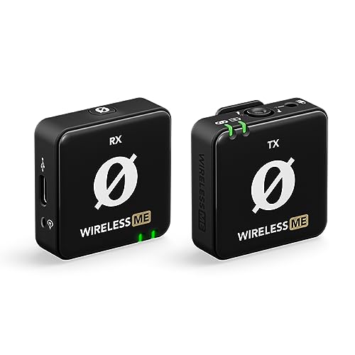 RØDE Wireless ME Ultrakompaktes und drahtloses Mikrofonsystem mit eingebauten Mikrofonen, GainAssist-Technologie und 100m Reichweite für Filmaufnahmen, Interviews und Inhaltserstellung