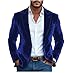 Mens Soft Velvet Suit Blazer Button Christmas Velvet Jacket Prom Tuxedo Warm Blazer for Winter Wedding Party Purple 3XL