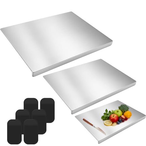 Juego de 3 tablas de cortar acero inoxidable rectangulares miniatura 1
