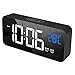 Produktbild Digital Wecker, Große LED Temperaturanzeige, USB Wiederaufladbar, 2 Alarmen, Snooze Funktion, Sprachsteuerung Funktion, 4 Helligkeiten, 13 Musik, LED Digitaluhr Spiegelalarm Tischuhr (Schwarz)