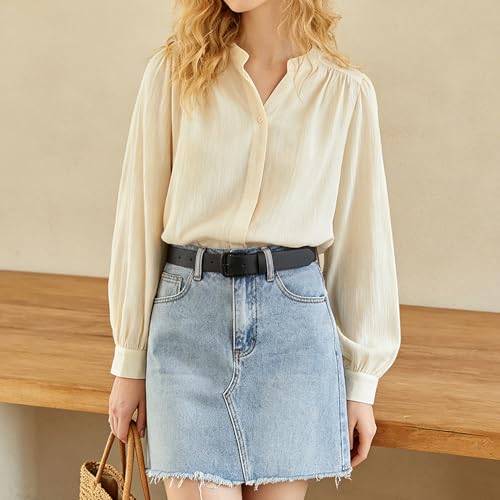 Image of WHIPPY Women Casual Leather Belt for Jeans Pants, Fashion Ladies Waist Dress Belt