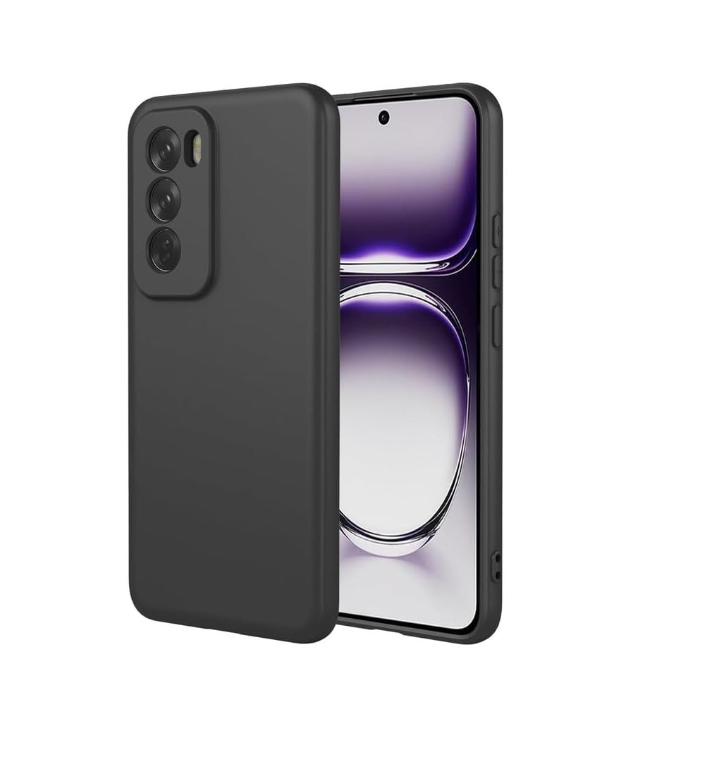 Muzz Oppo Reno12 Pro Case, Thin TPU Cover with Camera Protection Anti-Scratch Slim Fit Flexible Phone Case for Reno 12 Pro 5G Black