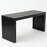 Bamboo Natural 36 inch Wooden Bench, Small Wood Benches for Entryway, Living & Dining Room, Kitchen, Bedroom, Bathroom, Hallway, Front Door, For Indoor & Outdoor Patio Use, Mid Century Modern Decor