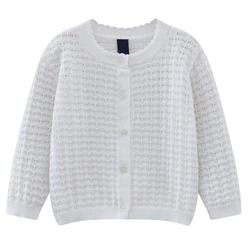 Girls Long Sleeve Cardigan Lightweight Thin Casual Cardigan Kids Button Front Comfortable Knitted Sweater