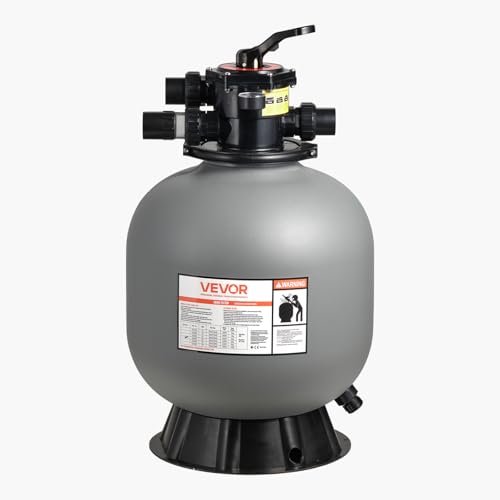 VEVOR Filtre à Sable 50,8 cm Filtre à Sable Piscine 189,3 L/Min pour Piscine Hors Sol Creusée, Vanne à 7 Voies, Filtration, Lavage à Contre-Courant,...