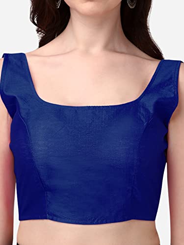 Image of Vihu Fashion Plain Sleeveless Pattern Readymade Blouse U Neck Choli