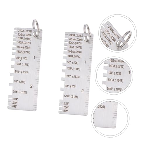 Zerodeko 2pcs Regla de inspección de acero inoxidable Calibrador de alta precisión para inspección de espesor de metal miniatura 7