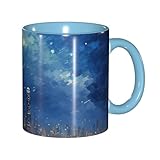  DUWAA Tasse en céramique imprimée scène de nuit avec boîte cadeau, belles tasses à café pour les vacances, cadeau d\'anniversaire, café, lait, 6 couleurs