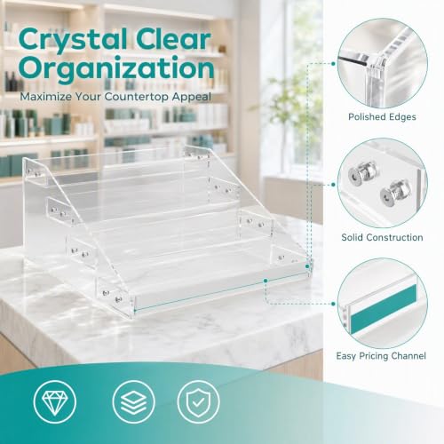 ULTECHNOVO 4-Tier Acrylic Retail Display Riser Stand for Countertop by ULTECHNOVO - Used condition - Image 6