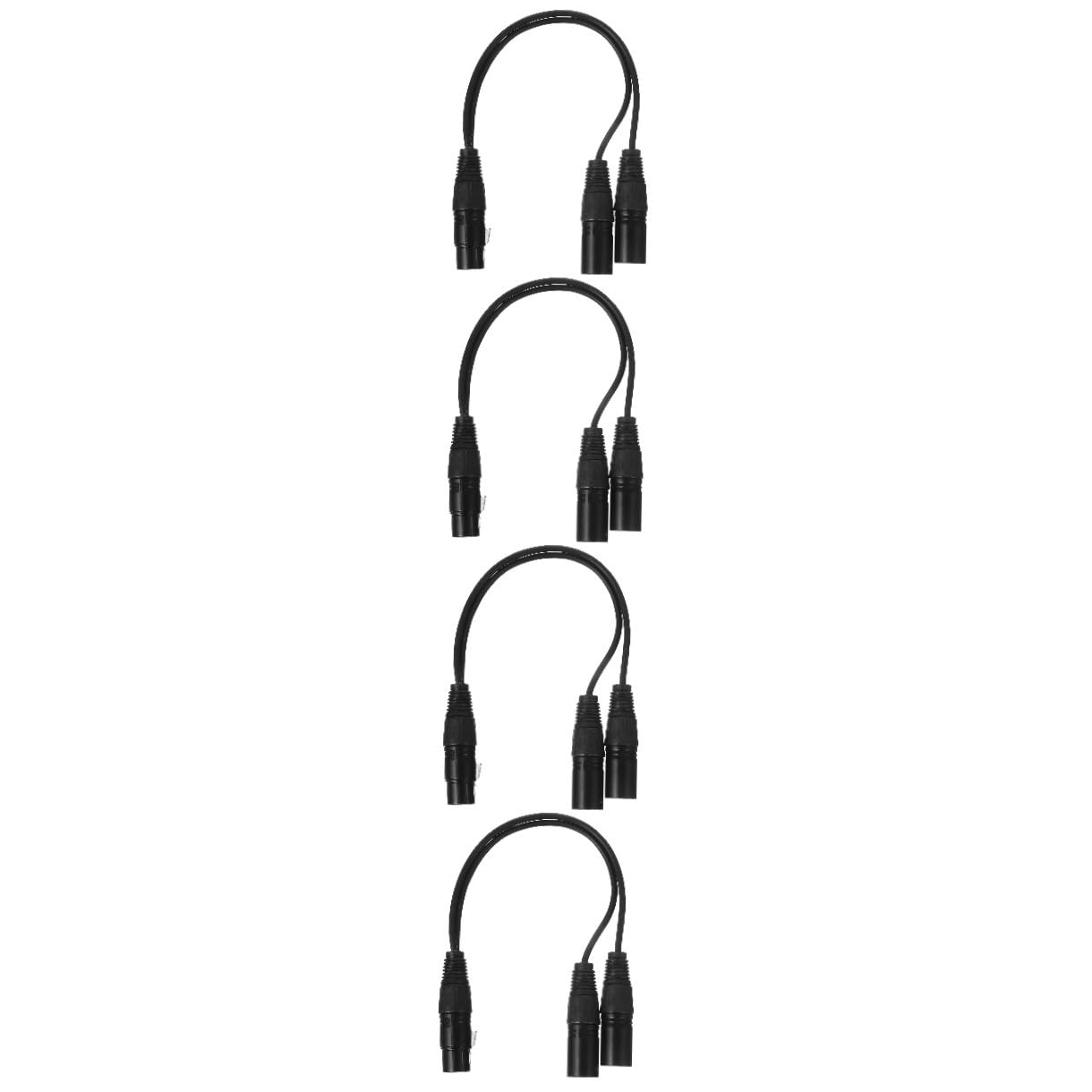 Tofficu 4 Stück Xlr Mikrofon Splitter Kabel Schwarzes Y Adapterkabel Xlr Weiblich für Professionelle Audioübertragung Heimstereo Anwendungen