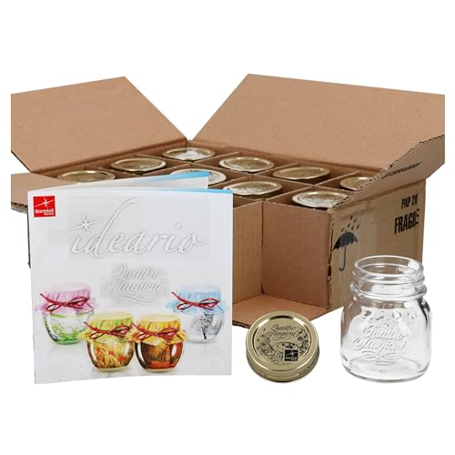 Bormioli Rocco Quattro Stagioni Vasetto 15 CL Set 12 Pz Con Ricettario Ideario