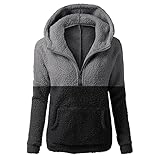 WZYYDS Veste Polaire Femme Avec Capuche Grande Taille Manteau Hiver Chaud Sweat Polaire Zippée Pas Cher A La Mode Chic Sweat Zippé Kawaii Manteau De Velours Manche Longues Amples Pullover