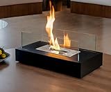 JHY DESIGN Schwarz 35 cm Windlicht Tisch-Kamin Feuerschale Tischlampe...