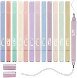Bible Aesthetic Highlighters Pastel Highlighter LONTOM 12Pcs, Cute Dual Tip Mild Colord Markers Pens with Soft Chisel Tip No Bleed Dry Fast for School Office Journal Supplies