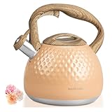 Large Capacity & Anti-Rust Finish: This stovetop tea kettle has a capacity of 2.5 quarts, perfect for friends gathering. The main body is made of stainless steel, anti-rust and anti-corrosion, thick stainless steel makes it more resilient and strong ...