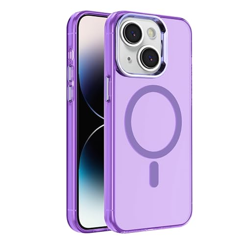 Coque iPhone 15 Plus MagSafe violette résout jaunissement et chocs