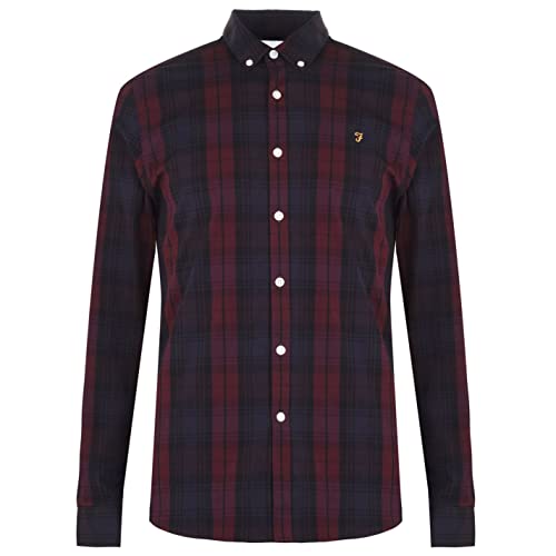 Farah Controllo birraio Camicia, Rosso, M Uomo