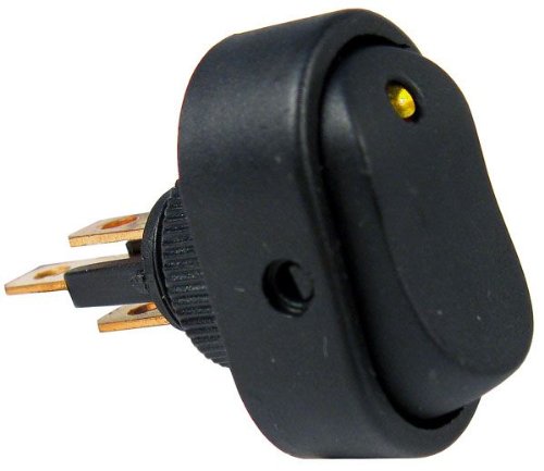 Pico 5586PT 12 Volt 25 Amp On-Off Amber LED Dot Illuminated Oval Rocker Switch SPST