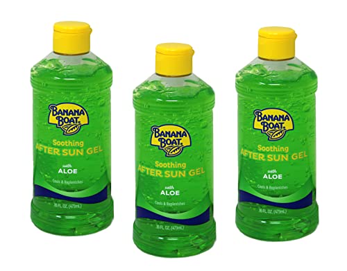 Banana Boat Aloe Aftersun Gel Soothes Dry Sunburned Skin: Size 16 Oz (Pack of 3)