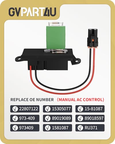 Image of Blower Motor Resistor 1999-2006 for Chevy Silverado Suburban Tahoe | Only Fit Manual AC System, Fit for Avalanche GMC Sierra Yukon, 89019089 22807122 2000 2001 2002 2003 2004 2005