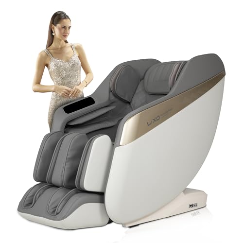 Image of Lixo LI5222 Full Body Massage Chair| 4D Mechanism| SL-Track| 20 Auto Programs| Three Zero Gravity| Ambient LED Lighting | Voice Control |Dual Heating|Full Body Airbags|Foot Rollers - White & Grey