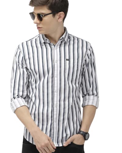 Image of The Indian Garage Co Men Slim Fit Checkered Full Sleeves Spread Collar Cotton Casual Shirt
