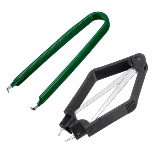 Image of uxcell IC Chip Extractor 100mm Stainless Steel with U Shape IC Chip Switch Puller Green for Component Motherboard, 2pcs