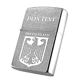 ✔️ Original Zippo Benzinfeuerzeug Chrome Brushed mit Gravur 