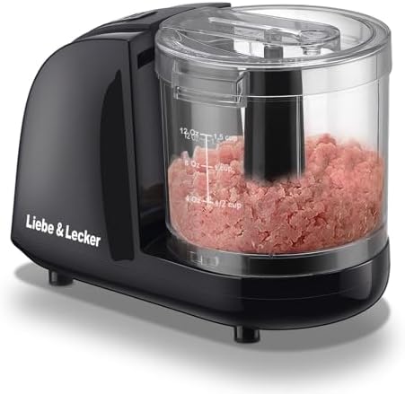 Liebe&Lecker Mini Food Processor,1.5 Cup Mini Chopper for Cutting Vegetable, Garlic,Onion and Meat