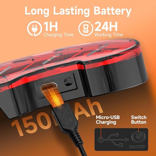 Moman Motorradhelm Rücklicht, LED Radfahren Helm Signalleuchte für Nachtfahrten Beleuchtung Motorrad Sicherheitswarnleuchte Fahrrad Helmlicht mit Abbiegesignale IPX4 Wasserdicht Ladekabel