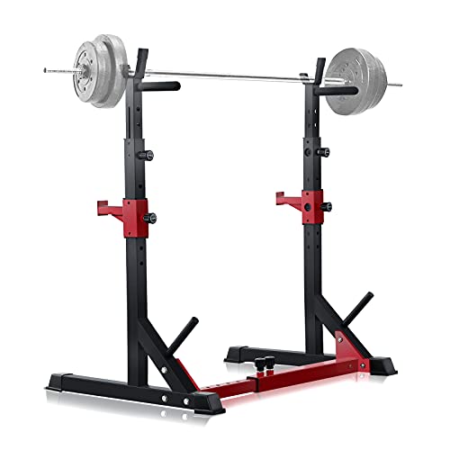 HAIRIESIS Barbell Rack 600LBS Capacity Push-ups Weight Lifting Home Gym Adjustable Squat Rack Weight Lifting Bench Press Push-ups