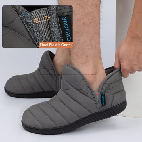 RockDove Men's Alpinz Puffer Bootie Slipper with Memory Foam4