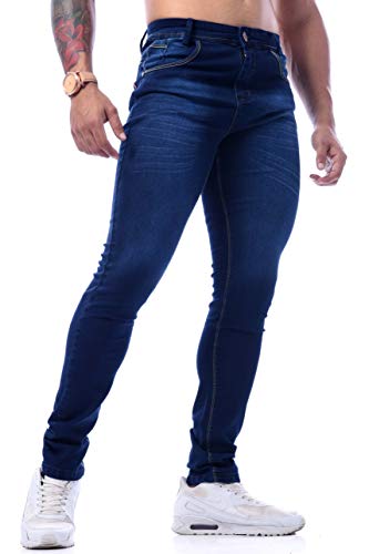 Calças Jeans Slim Com Lycra Azul Escuro Originais - Zaretã (46)