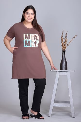 Image of In Love Women's Plus Size Graphic Printed Cotton Night Suit Set Short Sleeve